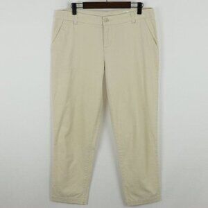Patagonia Women's Size 6 Cream Organic Cotton Flat Front High Rise Ankle Chinos